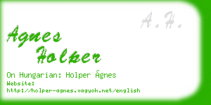 agnes holper business card